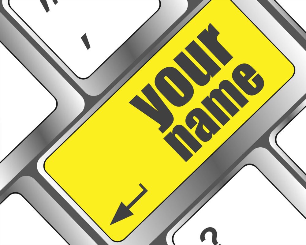 your name button on keyboard - social concept