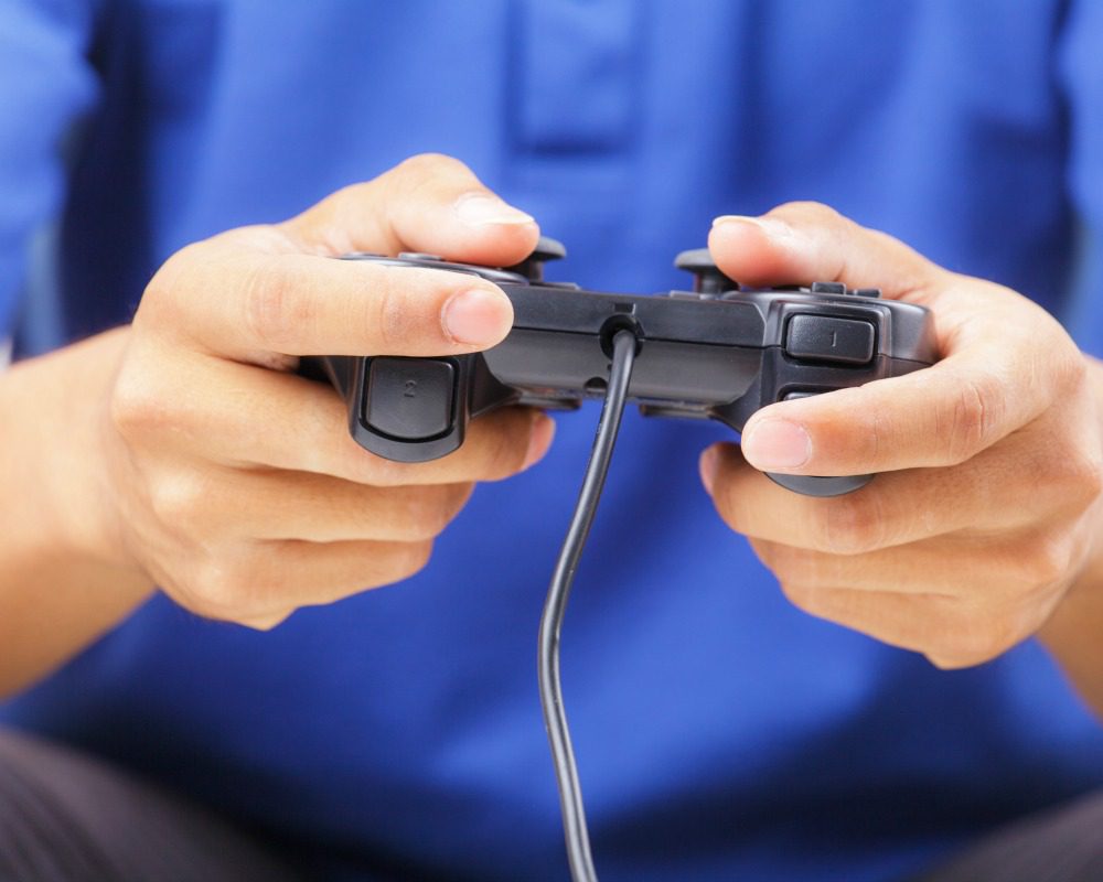 Man playing a computer games