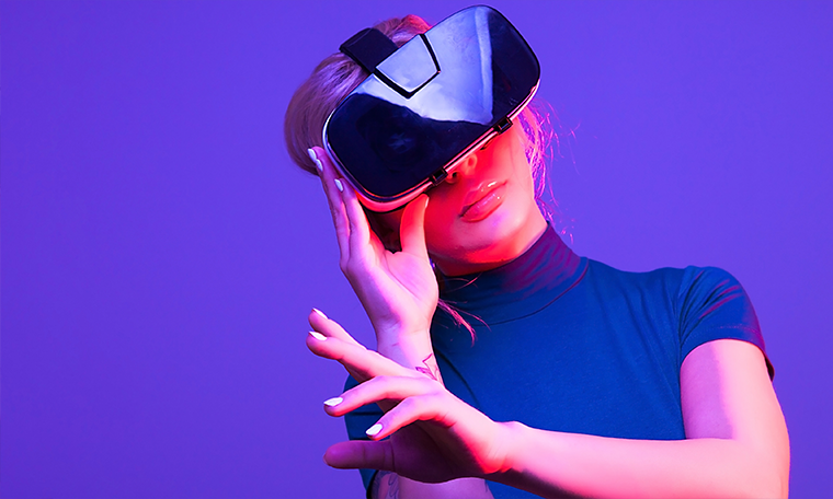 woman with VR glasses